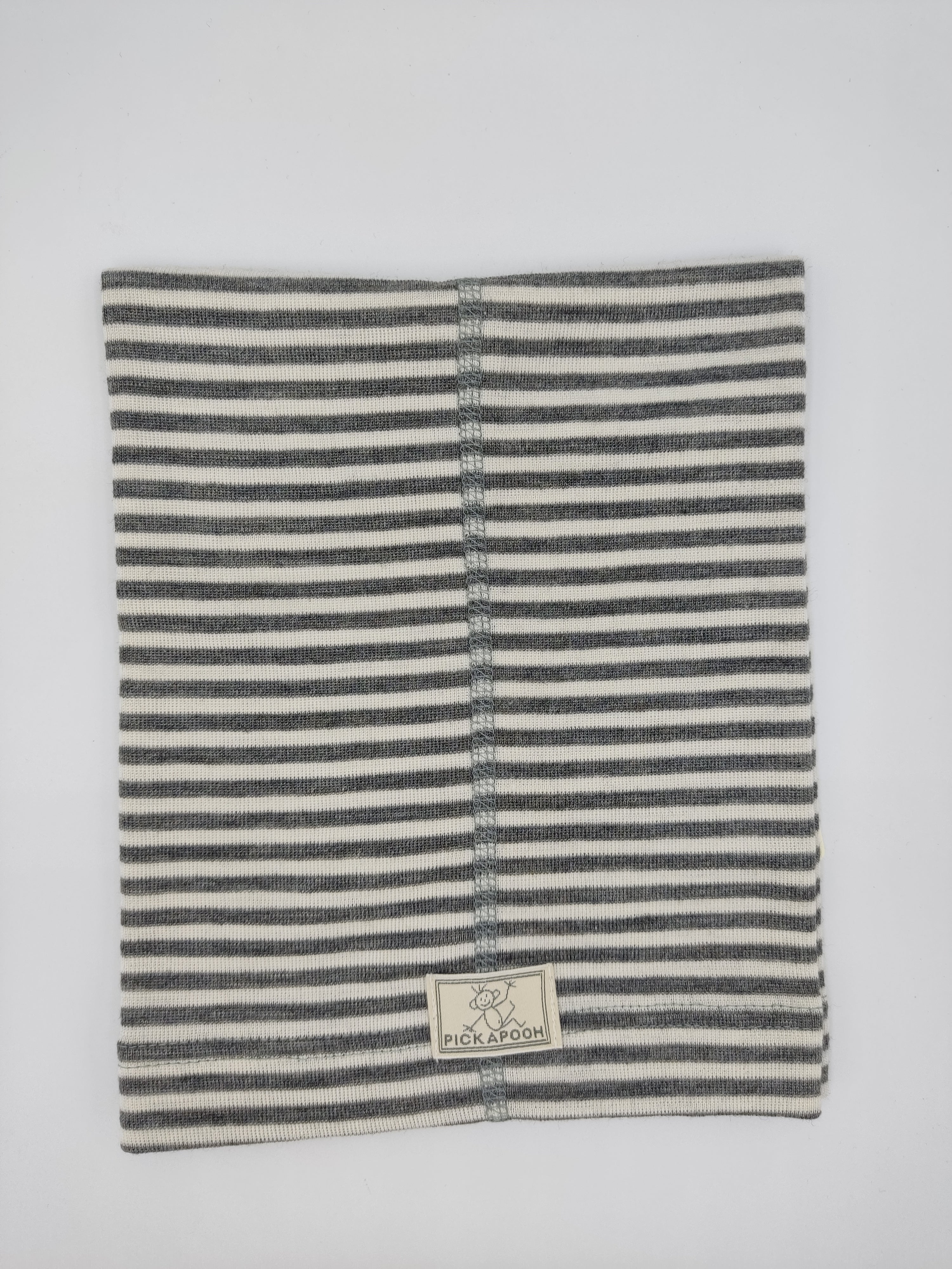 Scaldacollo in lana e seta per bambino e adulto // riga Grigio